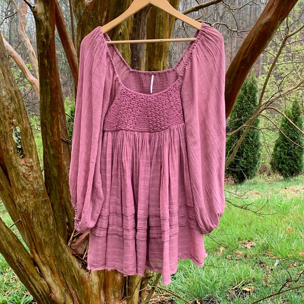 Free People Ari Mini Dress in Dusty Pink - Picture 5 of 11